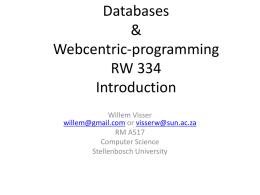 Databases and Web-programming RW 334