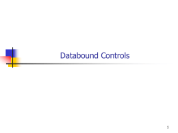 Databound Controls - University of South Florida