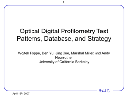 Optical Digital Profilometry Test Patterns, Database, and