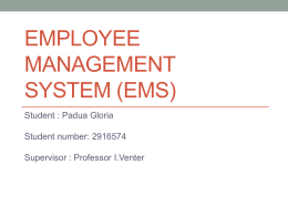 EMPLOYEE MANAGEMENT SYSTEM (EMS)
