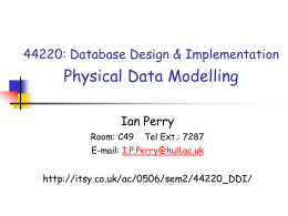 Physical Data Modelling - itsy.co.uk