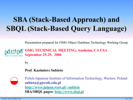 SBA (Stack-Based Approach) and SBQL (Stack