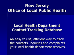 Local Health Department Contact Tracking Database