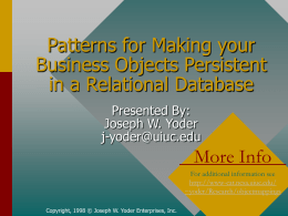 Patterns for Making your Business Objects Persistent in a