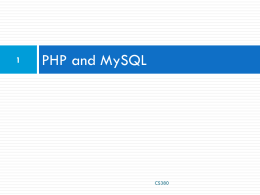 PHP and MySQL - Jacksonville University