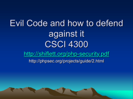 Evil Code Examples CSCI 4300