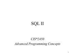 SQL II