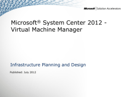 IPD - System Center 2012 - Virtual Machine Manager