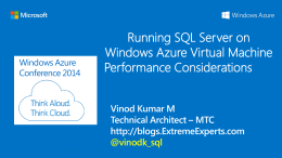 Running SQL Server on Windows Azure Virtual Machine