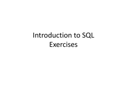 Introduction to SQL Exercises - Australian Defence Force