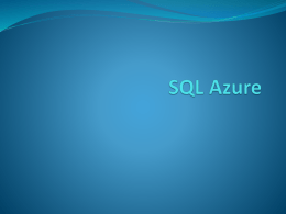 SQL Azure - Bapatla Engineering College