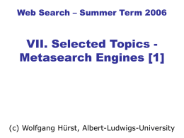 Web Search - Electures