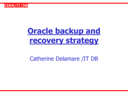 Oracle backup and recovery strategy - hep-proj