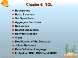 Chapter 4: SQL - www.hainu.edu.cn