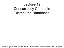 Concurrency Control in Distributed Databases