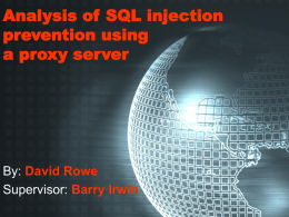Analysis of SQL injection prevention using a proxy server