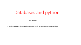 Databases and python