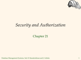 Security and Authorization - National Cheng Kung University