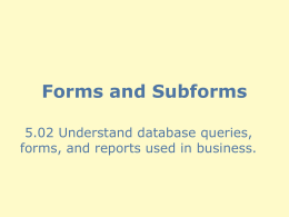 Forms and Subforms