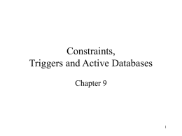 Triggers and Active Databases