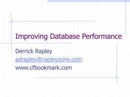 Improving Database Performance