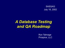 Session Title - Seattle Area Software Quality Assurance Group