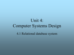 Unit 4: Computer Systems Design