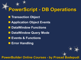 PowerScript - Database Operations