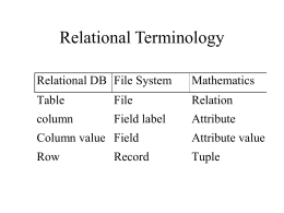 Relational Terminology - California State University, East Bay