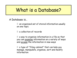 What is a Database? - Division