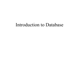 Introduction to Database - San Francisco State University