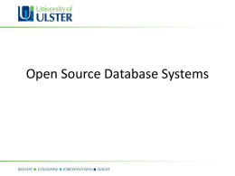 Open Source Database Systmes