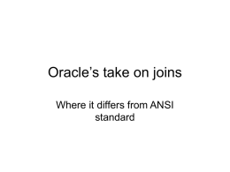 Oracle`s take on joins