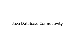 Java Database Connectivity