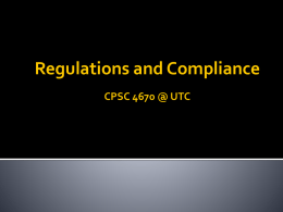 Regulations, Compliance and Privacy Protection