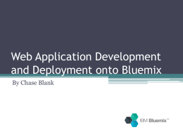 Web application development and deployment onto Bluemix