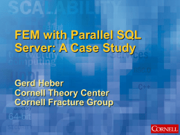 Case Study: FEM Using Parallel SQL Server