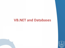 VB .NET and DataBase.
