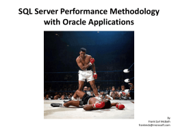 SQL Server Performance Methodology with Oracle