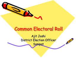 Presentation on Common Electrol roll
