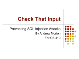 SQL Injection Overview