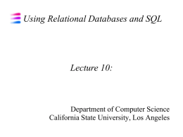 Lecture 10 - California State University, Los Angeles