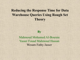 Reducing the Response Time for Data Warehouse Queries Using