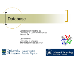 Database - MICE Collaboration Meeting 26