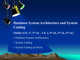 System Catalog in ORACLE