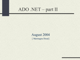 ADO.NET - Part II