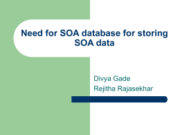 Need of SOA database for storing SOA