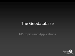 The Geodatabase