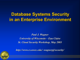 Database Security in an Enterprise Environment