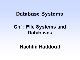 1. File Systems and Databases